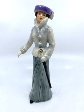 Goebel West Germany Porcelain Lady Figurine Art Deco Woman Umbrella Vintage